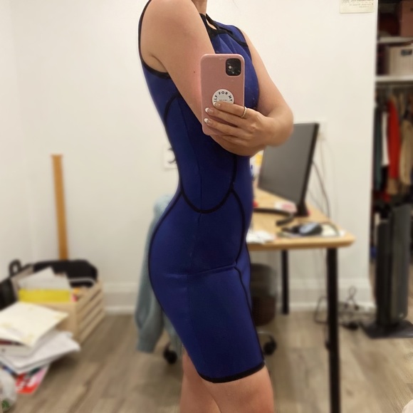 Royal blue and black GUESS, classy, fitted dress - Picture 2 of 3